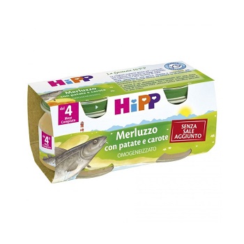 HIPP OMOGENEIZZATO MERLUZZO CAROTE PATATE 2X80 G - farmaidea24.com