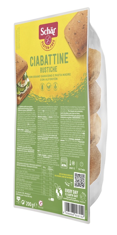 SCHAR CIABATTINE RUSTICHE SENZA LATTOSIO 200 G - farmaidea24.com