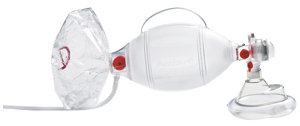 PALLONE RIANIMATORE MONOPAZIENTE AMBU SPUR II PER ADULTI PESO SUPERIORE A 30 KG VOLUME 1475 ML CON SACCA OSSIGENO VOLUME 2600 ML MASCHERA MISURA 5 E MEDIPORT - farmaidea24.com