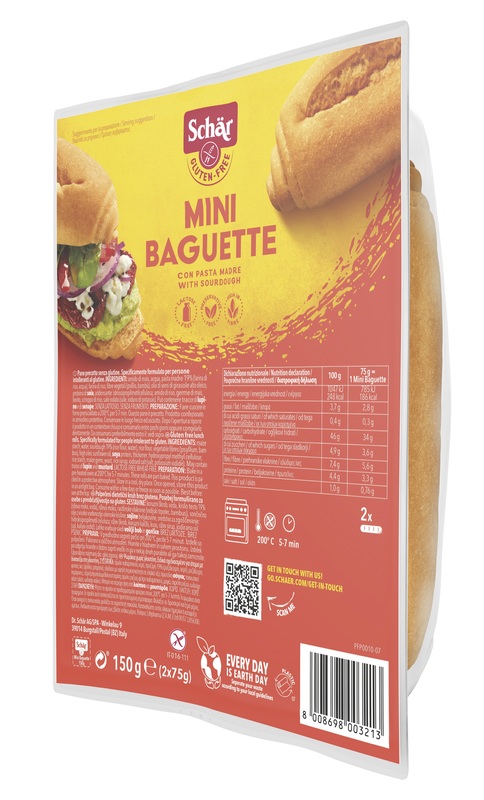 SCHAR MINI BAGUETTE SENZA LATTOSIO 2 X 75 G - farmaidea24.com