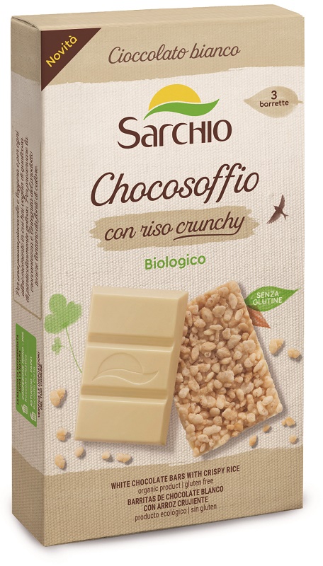 CHOCOSOFFIO BARRETTA CIOCCOLATO BIANCO CON RISO CROCCATE 3 PEZZI DA 25 G - farmaidea24.com