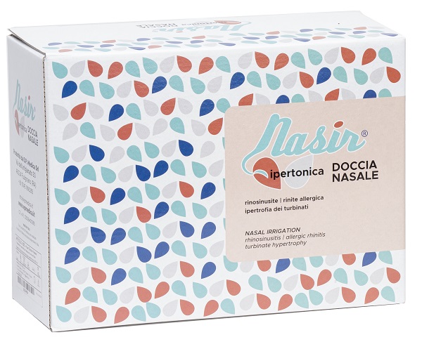 DOCCIA NASALE NARIS CON SOLUZIONE FISIOLOGICA IPERTONICA 8 SACCHE 250 ML + 1 BLISTER - farmaidea24.com