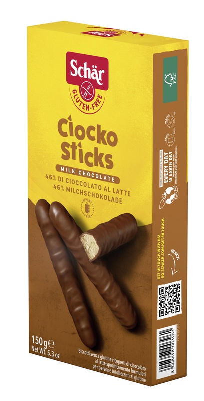 SCHAR CIOCKO STICK RICOPERTI DI CIOCCOLATO AL LATTE 150 G - farmaidea24.com