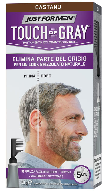 JUST FOR MEN TOUCH OF GRAY CASTANO 40 G - farmaidea24.com