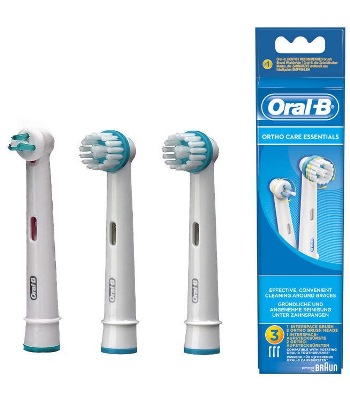 ORALB ORTHO CARE ESSENTIALS TESTINE SPAZZOLINO ELETTRICO APPARECCHIO ORTODONTICO 3 PEZZI - farmaidea24.com
