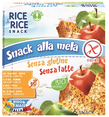 RICE&RICE SNACK DI RISO ALLA MELA 6 X 21 G - farmaidea24.com