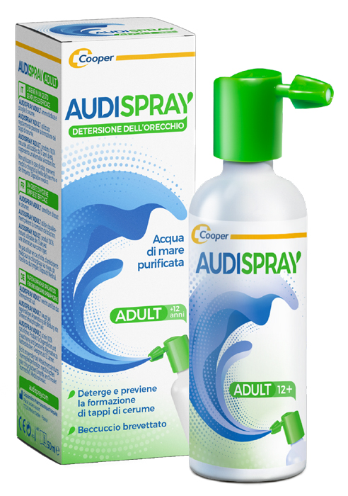 AUDISPRAY ADULT SOLUZIONE DI ACQUA DI MARE IPERTONICA SPRAY SENZA GAS DETERSIONE ORECCHIO 50 ML - farmaidea24.com