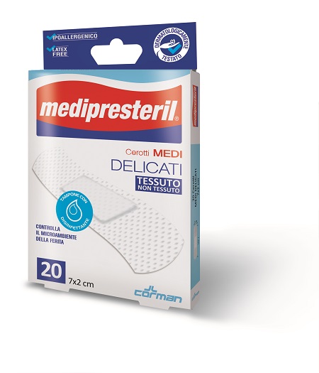 CEROTTO MEDIO MEDIPRESTERIL DELICATO TNT 7X2CM 20 PEZZI - farmaidea24.com