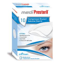 GARZA COMPRESSA OCULARE MEDIPRESTERIL ADESIVA TNT 6,5X9,5CM 10 PEZZI - farmaidea24.com