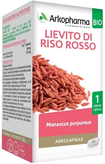 ARKO CAPSULE LIEVITO RISO ROSSO 45 CAPSULE BIO - farmaidea24.com