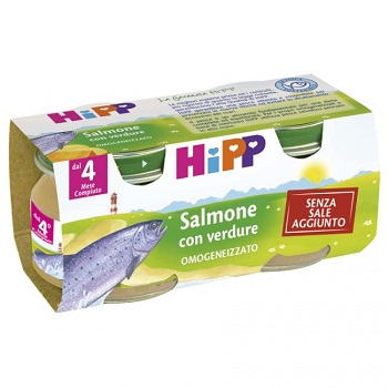 HIPP OMOGENEIZZATO SALMONE CON VERDURE 2X80 G - farmaidea24.com