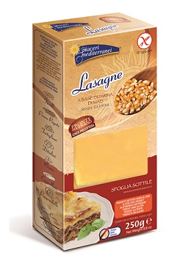 PIACERI MEDITERRANEI PASTA FARINA MAIS LASAGNE 250 G - farmaidea24.com