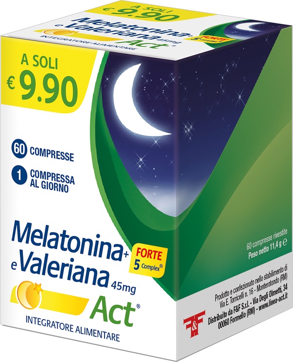 MELATONINA+FORTE 5 COMPLEX E VALERIANA ACT 60 COMPRESSE - farmaidea24.com