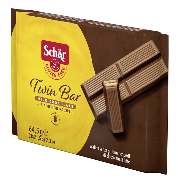 SCHAR TWIN BAR WAFERS RICOPERTI DI CIOCCOLATO AL LATTE 3 PEZZI DA 21,5 G - farmaidea24.com