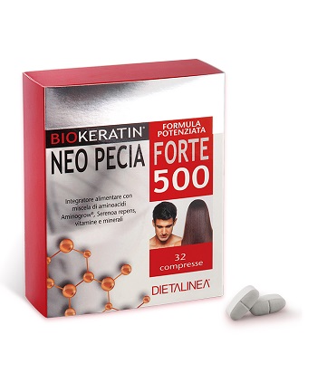 DIETALINEA BIOKERATIN NEO PECIA FORTE 500 32 COMPRESSE 4 BLISTER IN ASTUCCIO 48 G - farmaidea24.com