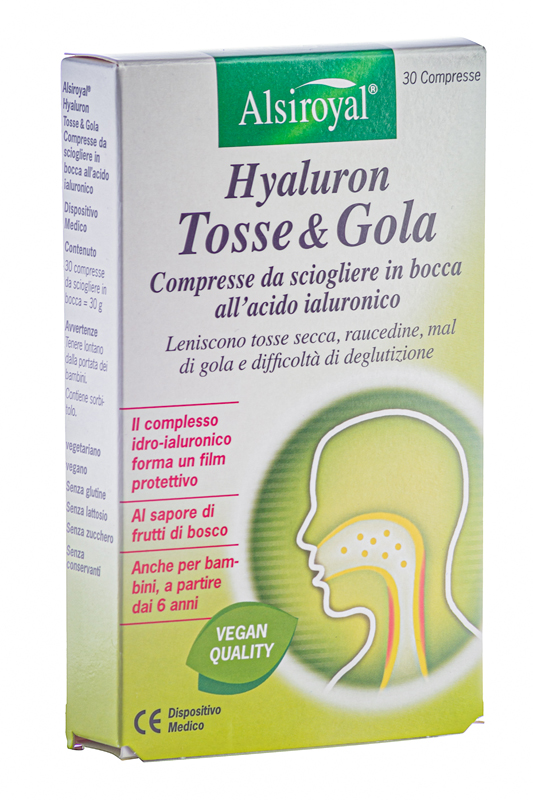 HYALURON TOSSE & GOLA 30 COMPRESSE N - farmaidea24.com