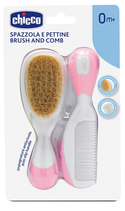 CHICCO SPAZZOLA + PETTINE ROSA - farmaidea24.com