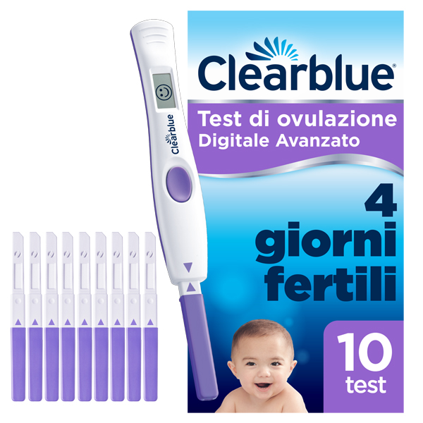 TEST DI OVULAZIONE CLEARBLUE DIGITALE AVANZATO 10 PEZZI - farmaidea24.com