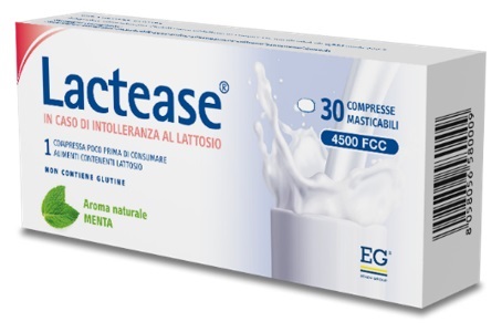 LACTEASE 4500 FCC AROMA MENTA 30 COMPRESSE MASTICABILI - farmaidea24.com