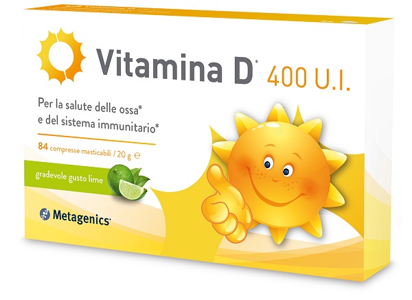 VITAMINA D 400 UI 84 COMPRESSE MASTICABILI GUSTO LIME - farmaidea24.com