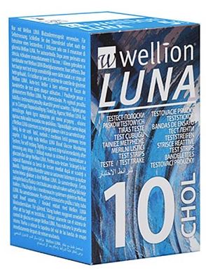 WELLION LUNA 10 STRIPS STRISCE PER MISURAZIONE COLESTEROLO - farmaidea24.com
