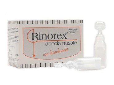 FIALA PER DOCCIA NASALE RINOREX BICARBONATO 15 FIALE 5 ML - farmaidea24.com