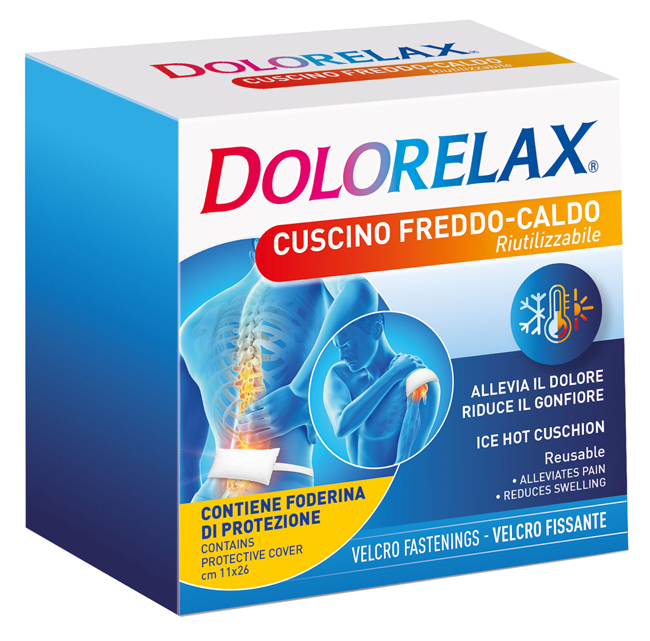 DOLORELAX ICE HOT CUSCINO RIUTILIZZABILE CON VELCRO FISSANTE 11X26 CM - farmaidea24.com