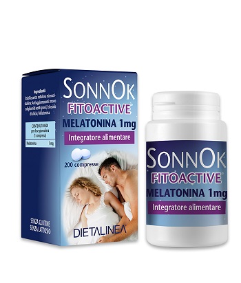 SONNOK FITOACTIVE MELATONINA 1MG 200 COMPRESSE DIETALINEA - farmaidea24.com