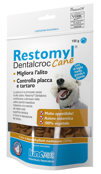 RESTOMYL DENTALCROC CANI TAGLIA MEDIA GRANDE E GIGANTE BUSTA 150 G - farmaidea24.com