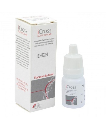 ICROSS GOCCE OCULARI SOLUZIONE OFTALMICA ACIDO IALURONICO CROSS-LINKATO 0,2% 8 ML - farmaidea24.com