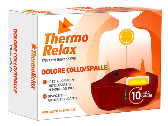 THERMORELAX FASCIA DOLORE COLLO SPALLE FASCIA+4 DISPOSITIVI AUTORISCALDANTI - farmaidea24.com