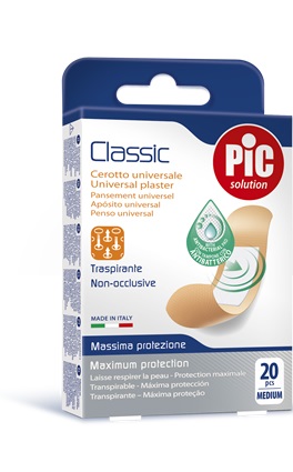 CEROTTO PIC CLASSIC 19X72 MM ANTIBATTERICO 20 PEZZI - farmaidea24.com