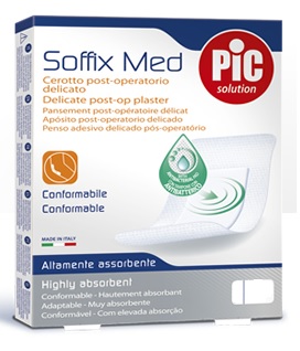 CEROTTO PIC SOFFIX MED IN TNT CON TAMPONE CENTRALE ASSORBENTE STERILE MONOUSO 30X10 CM STERILI ANTIBATTERICO 3 PEZZI - farmaidea24.com