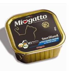 MIOGATTO STERIL PESCE AZZURRO/SALMONE GRAIN FREE 100 G - farmaidea24.com
