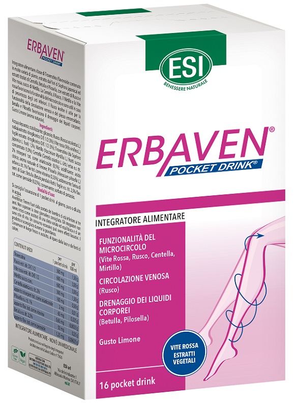 ESI ERBAVEN 16 POCKET DRINK X 20 ML GUSTO LIMONE - farmaidea24.com