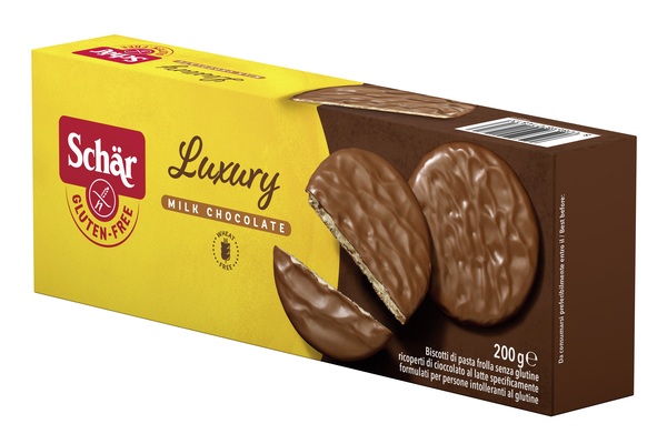 SCHAR LUXURY BISCOTTI DI PASTA FROLLA RICOPERTI DI CIOCCOLATO AL LATTE 200 G - farmaidea24.com