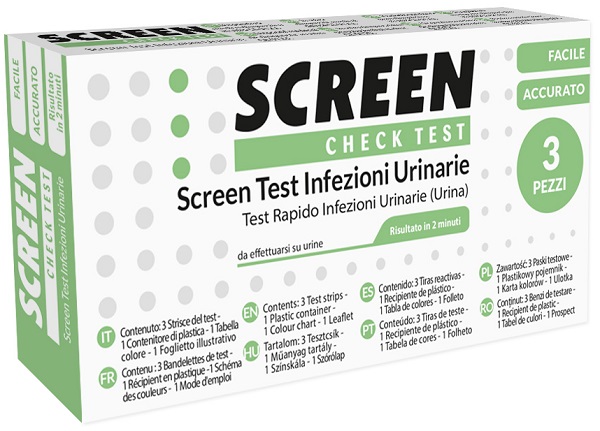 SCREEN TEST LEUCOCITI SANGUE NITRITO E PROTEINA URINA SCREEN TEST INFEZIONI VIE URINARIE 3 PEZZI - farmaidea24.com