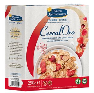 PIACERI MEDITERRANEI CEREALORO FIOCCHI DI RISO CON MAIS E FRUTTI ROSSI 250 G - farmaidea24.com