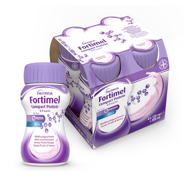 NUTRICIA FORTIMEL COMPACT PROTEIN GUSTO FRUTTI DI BOSCO 4 BOTTIGLIE DA 125 ML - farmaidea24.com