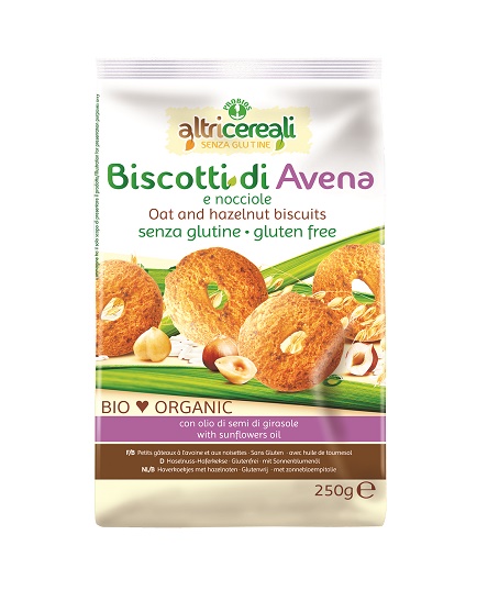 ALTRICEREALI BISCOTTI ALL'AVENA/NOCCIOLE BIO 250 G - farmaidea24.com