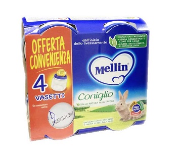 MELLIN OMOGENEIZZATO CONIGLIO 4X80 G - farmaidea24.com