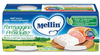 MELLIN BABY FORMAGGINO CON PROSCIUTTO 2 X 80 G - farmaidea24.com