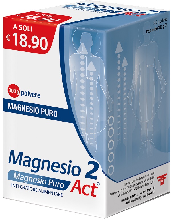 MAGNESIO 2 MAGNESIO PURO ACT POLVERE 300 G - farmaidea24.com
