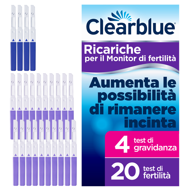 MONITOR DI FERTILITA' CLEARBLUE ADVANCED IN STICK 20 PEZZI + 4 TEST DI GRAVIDANZA - farmaidea24.com