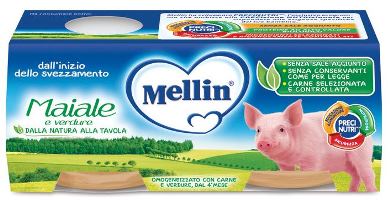 MELLIN OMOGENEIZZATO MAIALE CON VERDURE 2 PEZZI X 80 G - farmaidea24.com