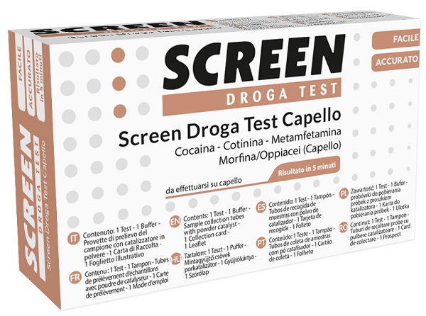 SCREEN DROGA TEST 4 SOSTANZE TRAMITE CAPELLI TEST ANTIDROGA CAPELLO - farmaidea24.com