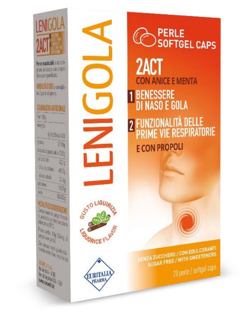 LENIGOLA 20 PERLE SOFTGEL CAPS LIQUIRIZIA - farmaidea24.com