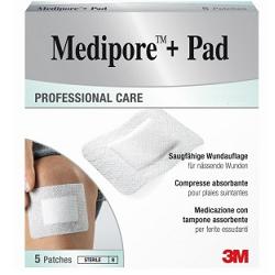MEDICAZIONE MEDIPORE+PAD 5X7,2CM 5PEZZI - farmaidea24.com