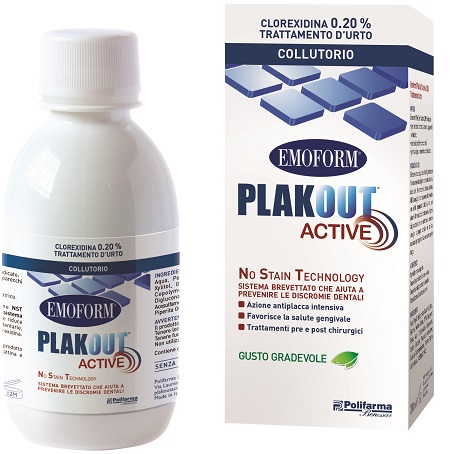 EMOFORM PLAK OUT ACTIVE CLOREXIDINA 0,20% COLLUTORIO 200 ML - farmaidea24.com