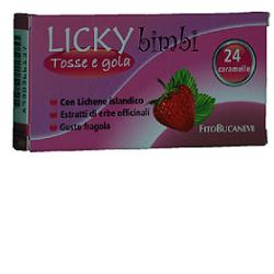 LICKY CARAMELLE BAMBINI PER TOSSE E GOLA FRAGOLA 70 G - farmaidea24.com